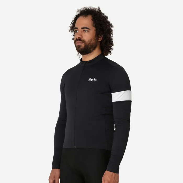 Men Core Thermal Long Sleeve Jersey Fudge White Alyssumkalamata White Alyssumnavywhiteblackwhiteultramarinewhitedeep Coffeewhitetanwhite Rapha Jerseys