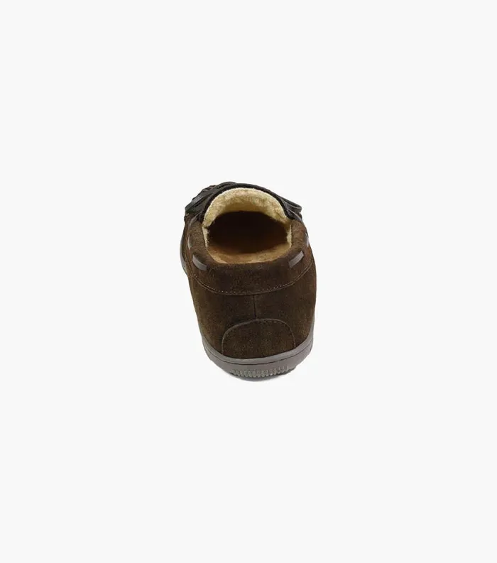 Men Cozzy Moc Toe Tie Slipper Chocolate Florsheim Casual Shoes