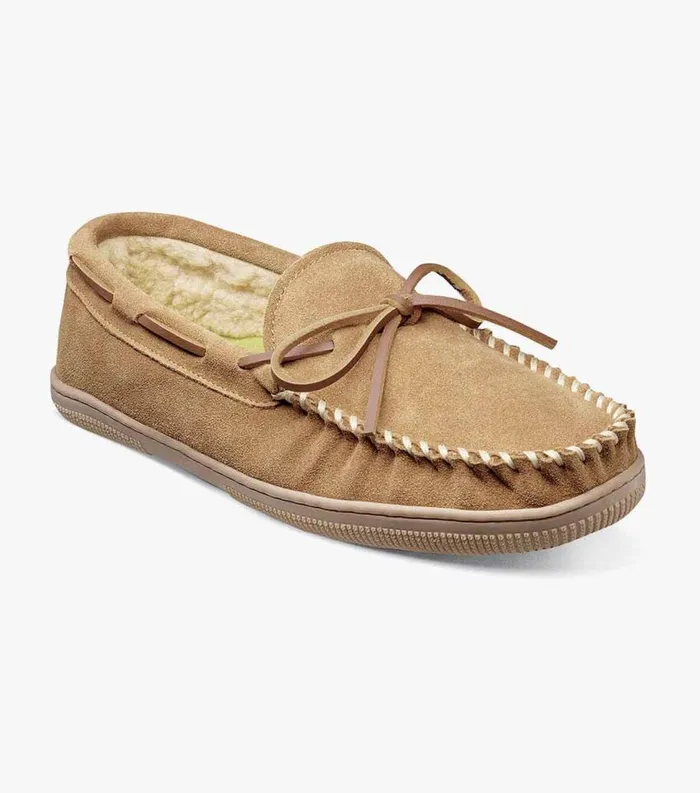 Men Cozzy Moc Toe Tie Slipper Sand Florsheim Casual Shoes