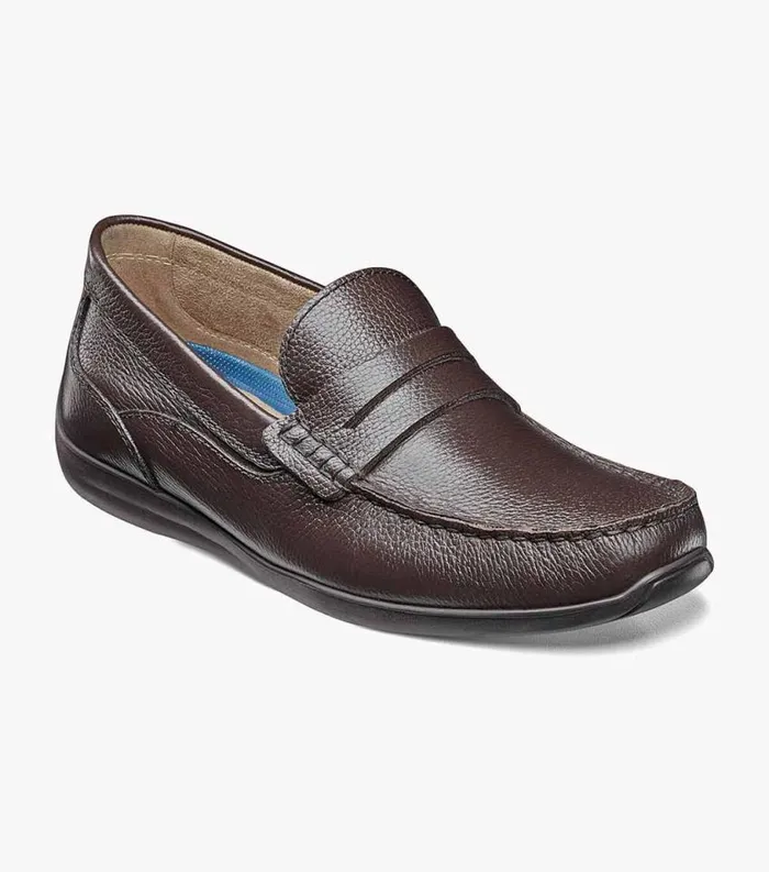 Men Creston Moc Toe Penny Driver Brown Tumbled Florsheim Casual Shoes