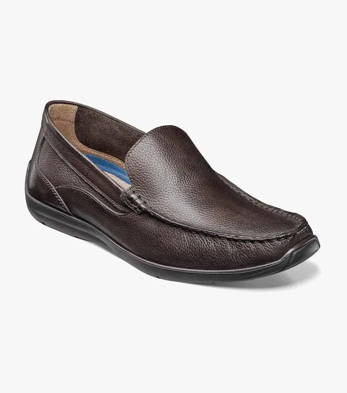 Men Creston Moc Toe Venetian Driver Dark Brown Florsheim Casual Shoes