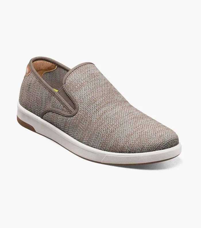 Men Crossover Knit Plain Toe Slip On Sneaker Mushroom Florsheim Casual Shoes
