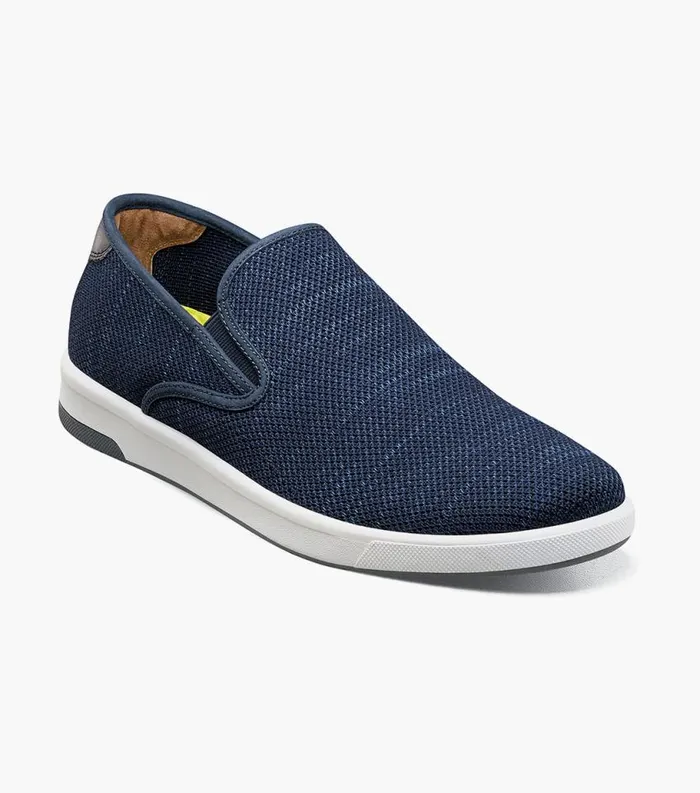 Men Crossover Knit Plain Toe Slip On Sneaker Navy Florsheim Casual Shoes