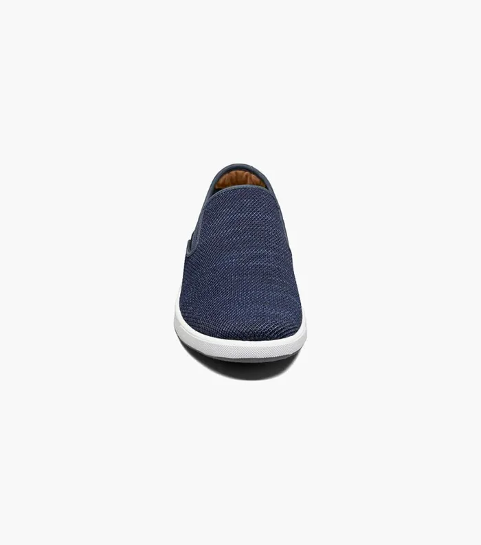 Men Crossover Knit Plain Toe Slip On Sneaker Navy Florsheim Casual Shoes