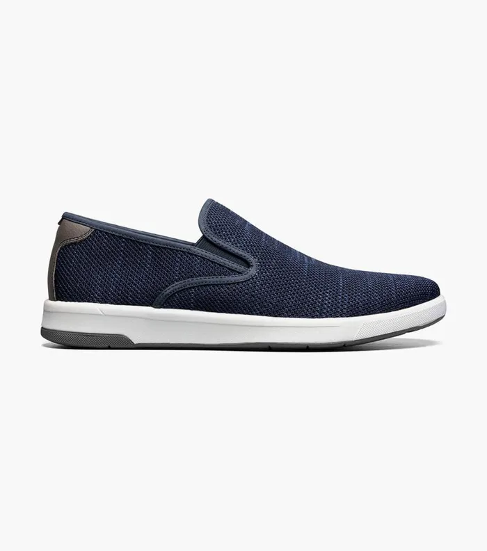 Men Crossover Knit Plain Toe Slip On Sneaker Navy Florsheim Casual Shoes