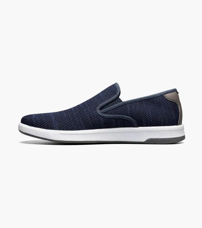 Men Crossover Knit Plain Toe Slip On Sneaker Navy Florsheim Casual Shoes