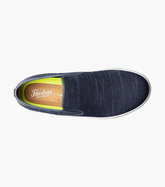 Men Crossover Knit Plain Toe Slip On Sneaker Navy Florsheim Casual Shoes