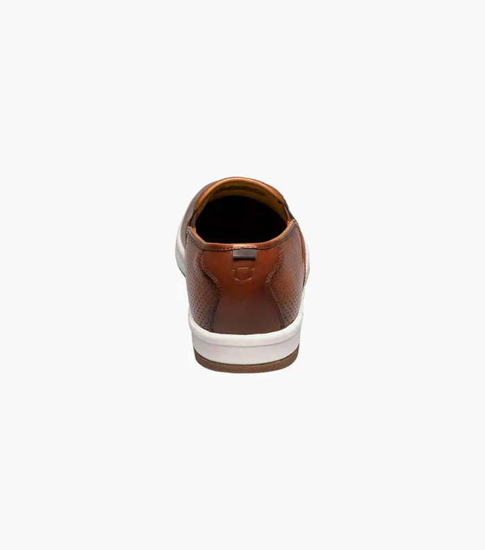 Men Crossover Plain Toe Slip On Sneaker Cognac Tumbled Florsheim Casual Shoes