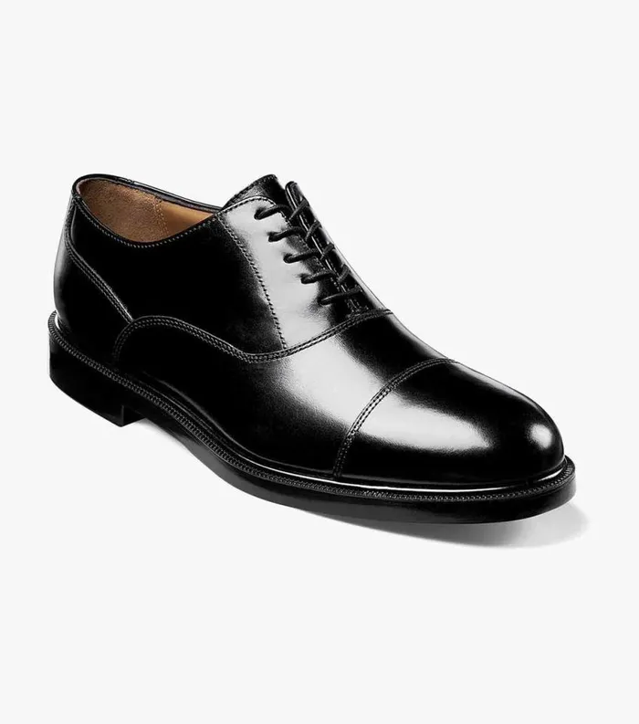Men Dailey Cap Toe Oxford Black Florsheim Dress Shoes