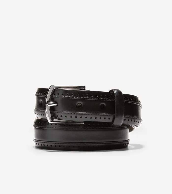 Men Dawson 32mm Perforated Belt Black Cole Haan Belts