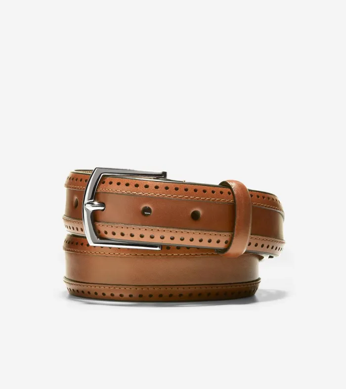 Men Dawson 32mm Perforated Belt British Tan Cole Haan Belts
