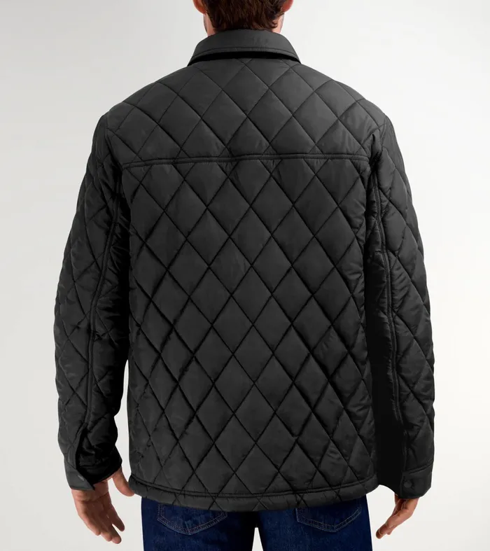 Men Diamond Quilted Jacket Black Cole Haan Outerwear