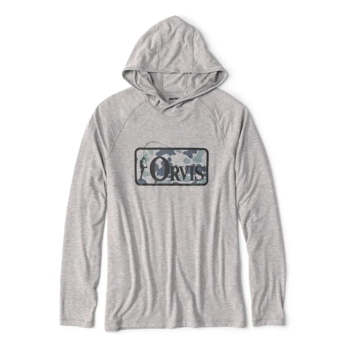Men DriCasttrade Logo Hoodie Light Heather Grey Orvis Shirts