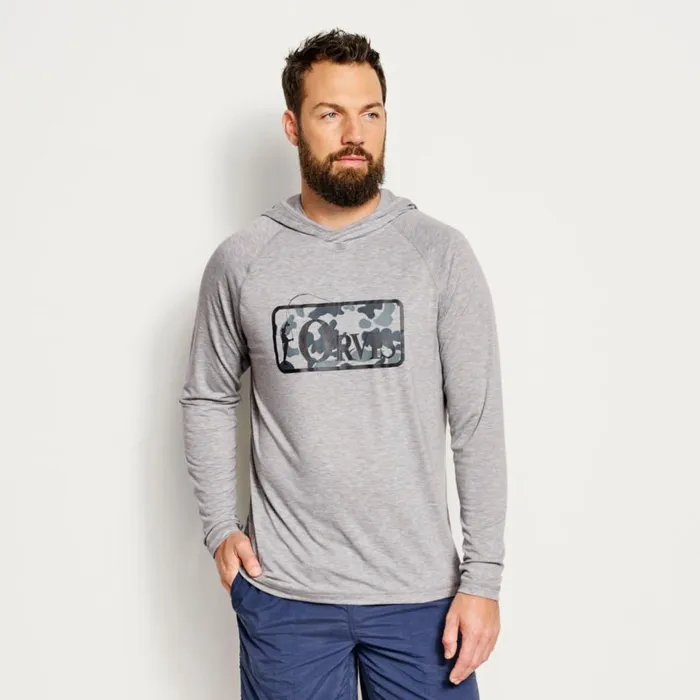 Men DriCasttrade Logo Hoodie Light Heather Grey Orvis Shirts