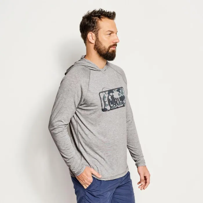 Men DriCasttrade Logo Hoodie Light Heather Grey Orvis Shirts