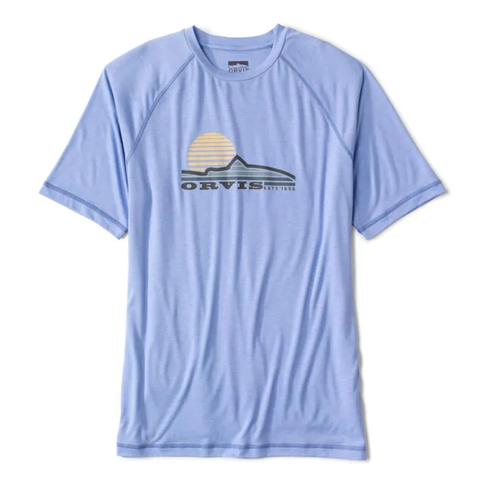 Men DriCasttrade Logo ShortSleeved Crew Bleached Blue Orvis Shirts