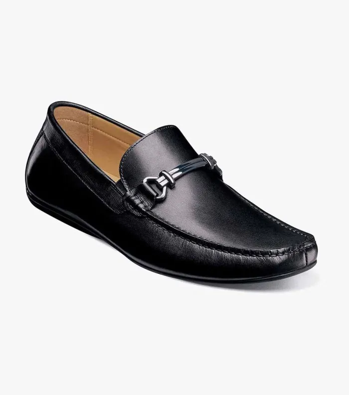 Men Dubino Moc Toe Bit Loafer Black Florsheim Dress Shoes