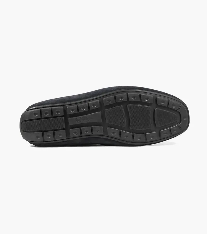 Men Dubino Moc Toe Bit Loafer Black Suede Florsheim Dress Shoes
