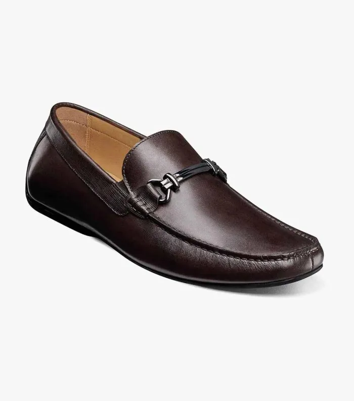 Men Dubino Moc Toe Bit Loafer Brown Florsheim Dress Shoes