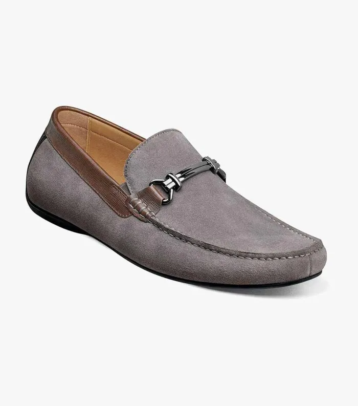 Men Dubino Moc Toe Bit Loafer Gray Multi Florsheim Dress Shoes