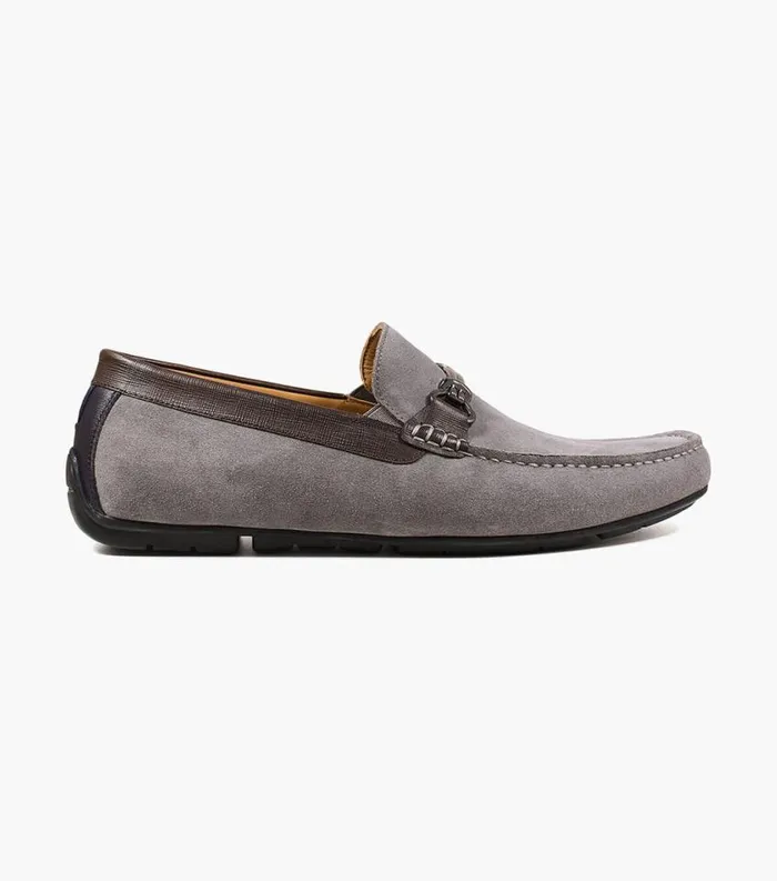 Men Dubino Moc Toe Bit Loafer Gray Multi Florsheim Dress Shoes