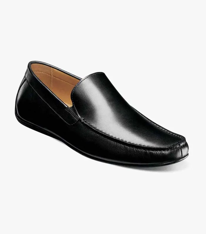 Men Dubino Moc Toe Venetian Slip On Black Florsheim Dress Shoes