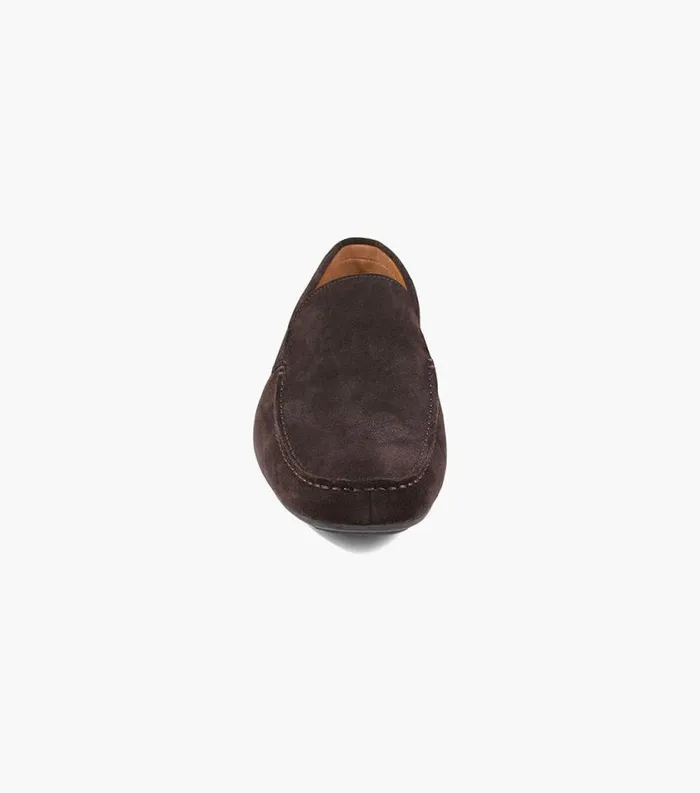 Men Dubino Moc Toe Venetian Slip On Chocolate Florsheim Dress Shoes