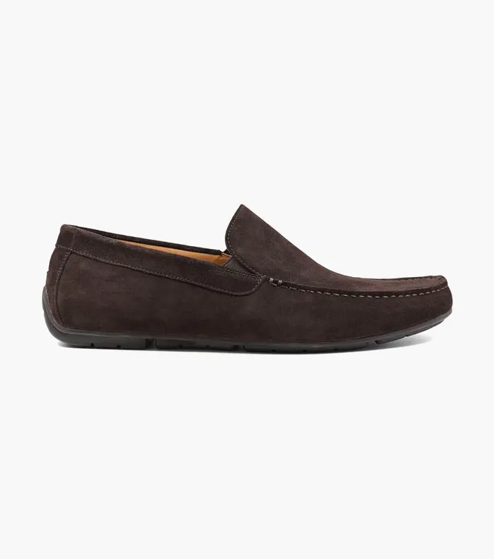 Men Dubino Moc Toe Venetian Slip On Chocolate Florsheim Dress Shoes