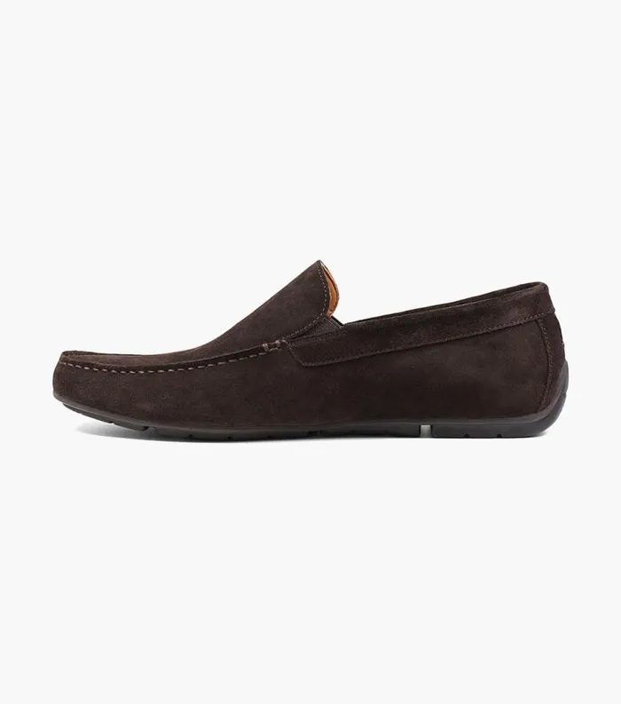 Men Dubino Moc Toe Venetian Slip On Chocolate Florsheim Dress Shoes