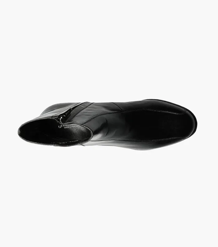 Men Duke Bike Toe Zipper Boot Black Florsheim Dress Shoes