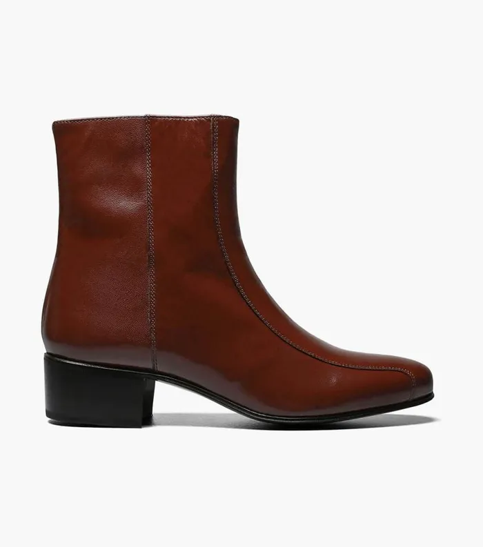 Men Duke Bike Toe Zipper Boot Cognac Florsheim Dress Shoes