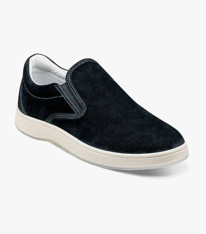 Men Edge Double Gore Slip On Black Florsheim Casual Shoes