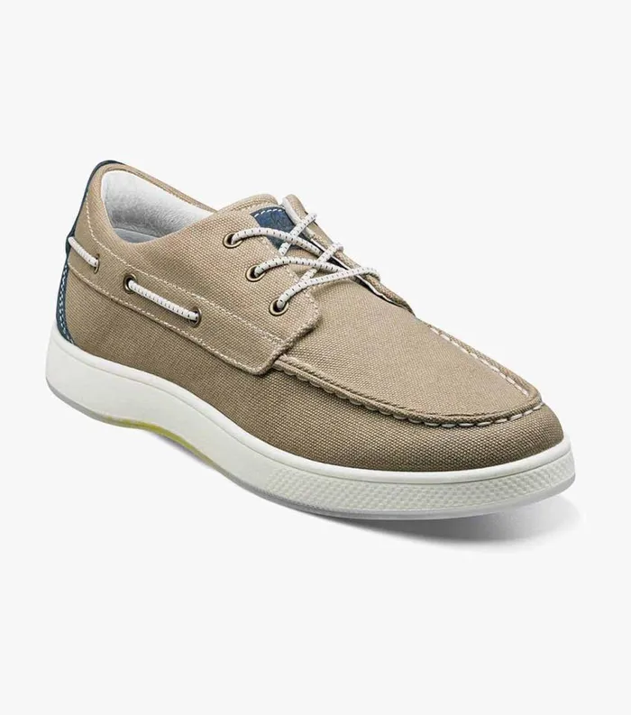 Men Edge Moc Toe Boat Shoe Khaki Florsheim Casual Shoes