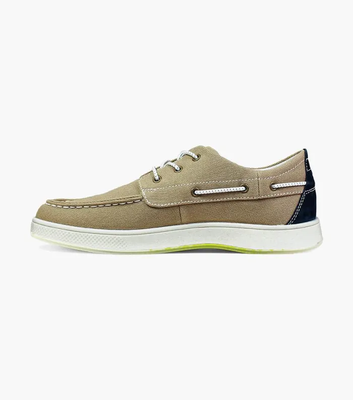 Men Edge Moc Toe Boat Shoe Khaki Florsheim Casual Shoes