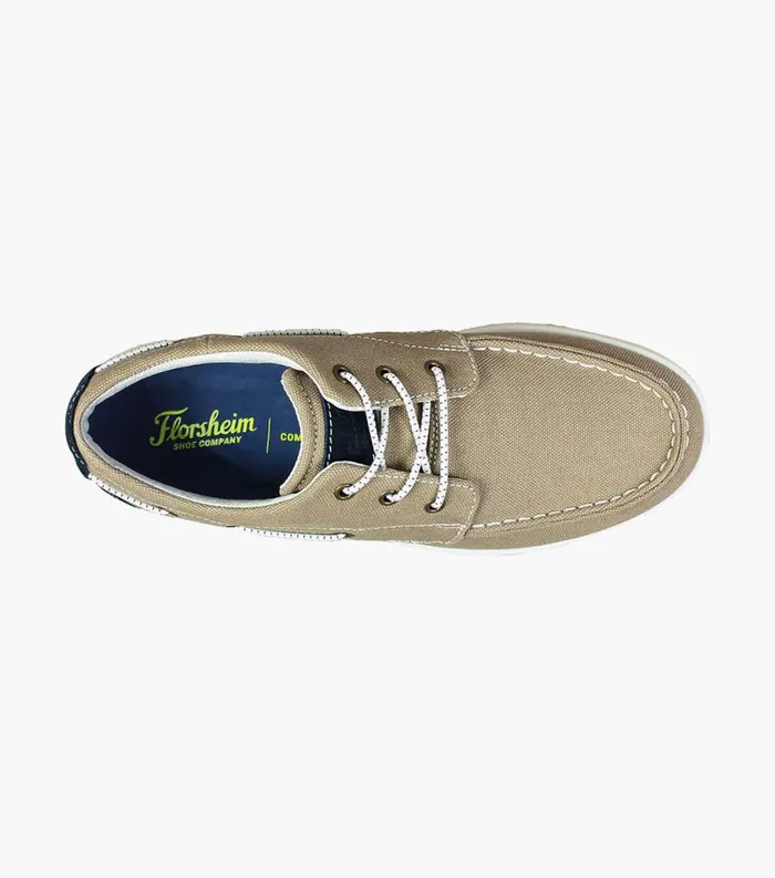 Men Edge Moc Toe Boat Shoe Khaki Florsheim Casual Shoes