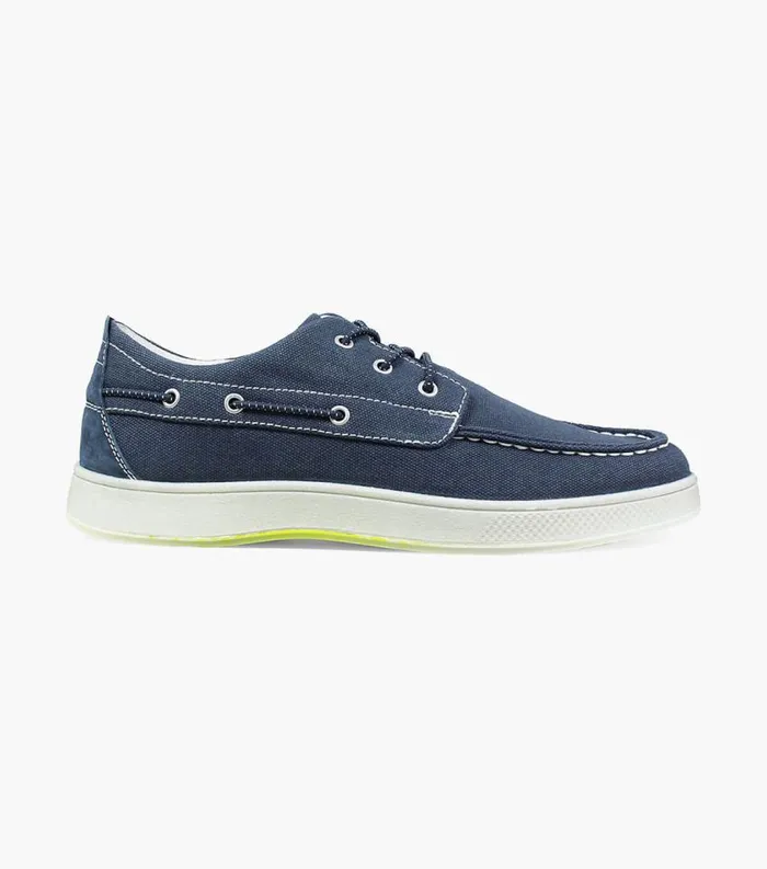 Men Edge Moc Toe Boat Shoe Navy Florsheim Casual Shoes