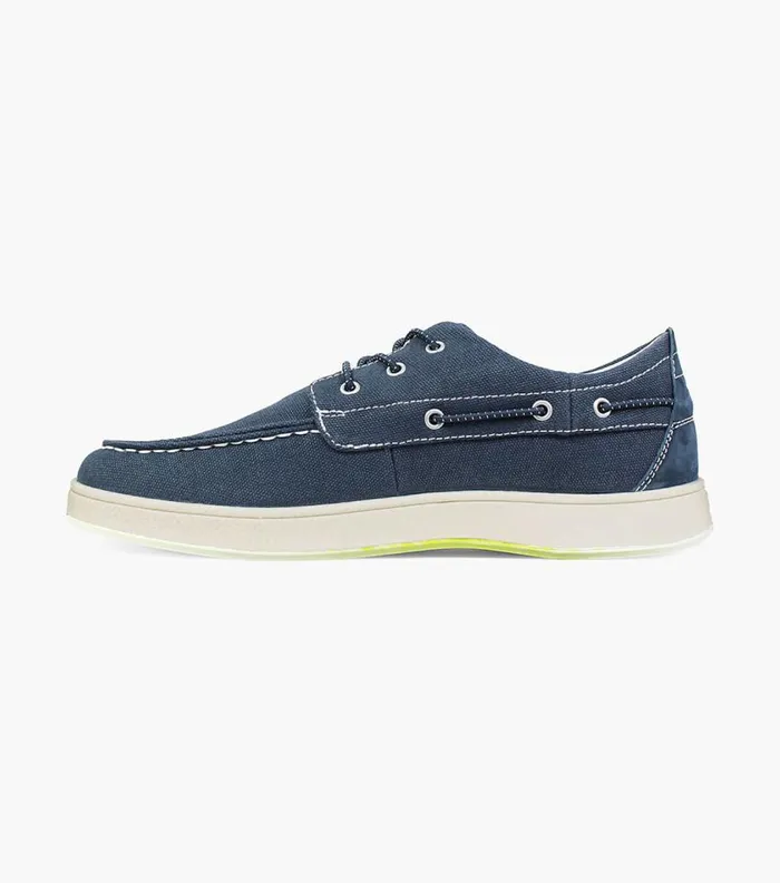 Men Edge Moc Toe Boat Shoe Navy Florsheim Casual Shoes