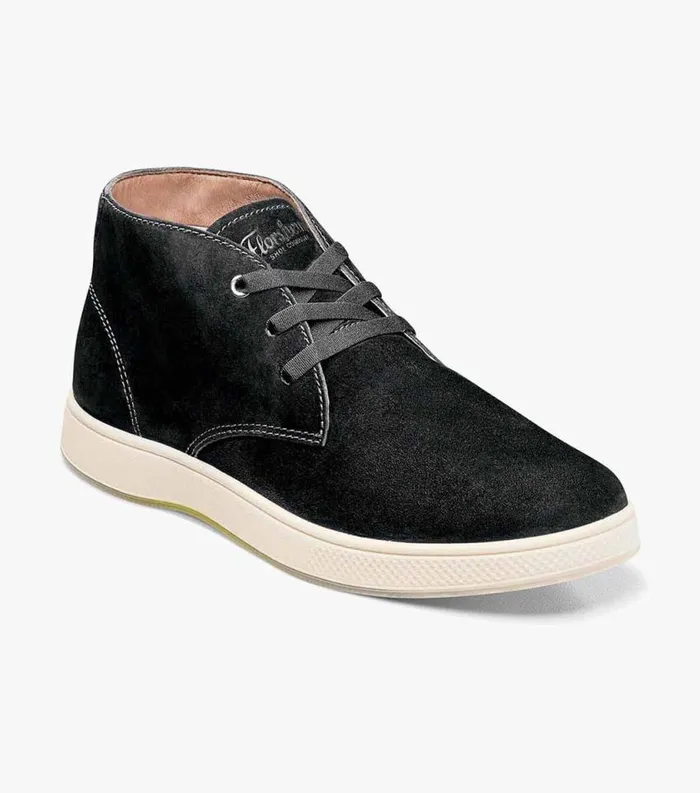 Men Edge Plain Toe Chukka Boot Black Florsheim Casual Shoes