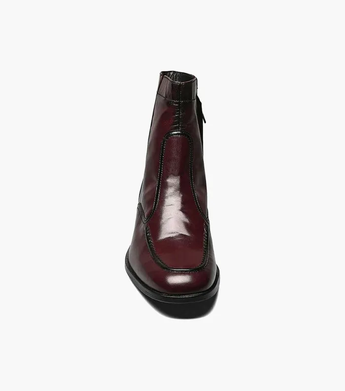 Men Essex Moc Toe Zipper Boot Black Cherry Florsheim Dress Shoes