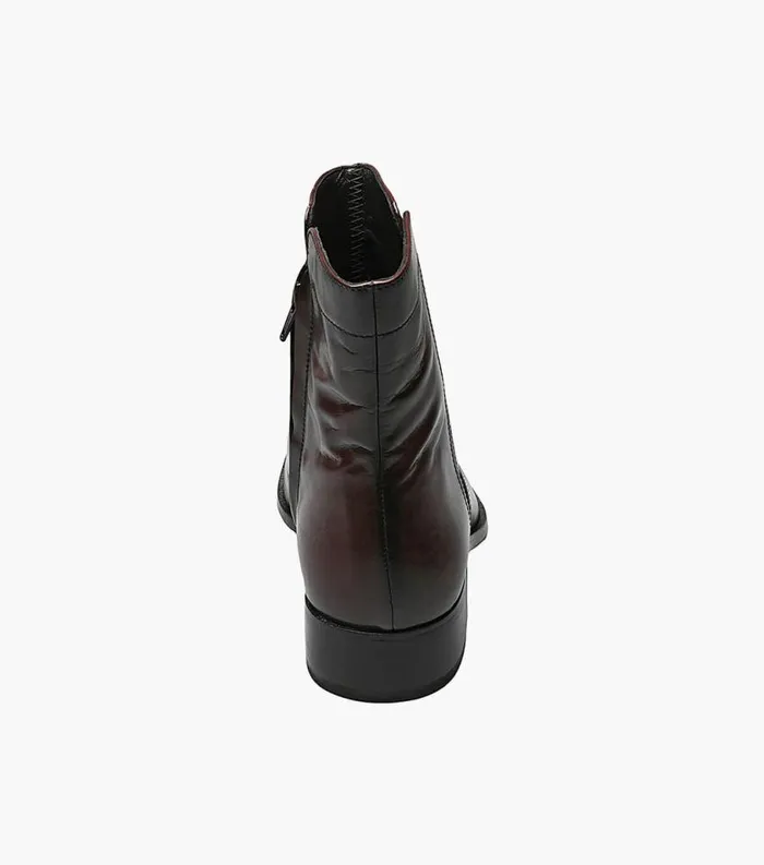 Men Essex Moc Toe Zipper Boot Black Cherry Florsheim Dress Shoes