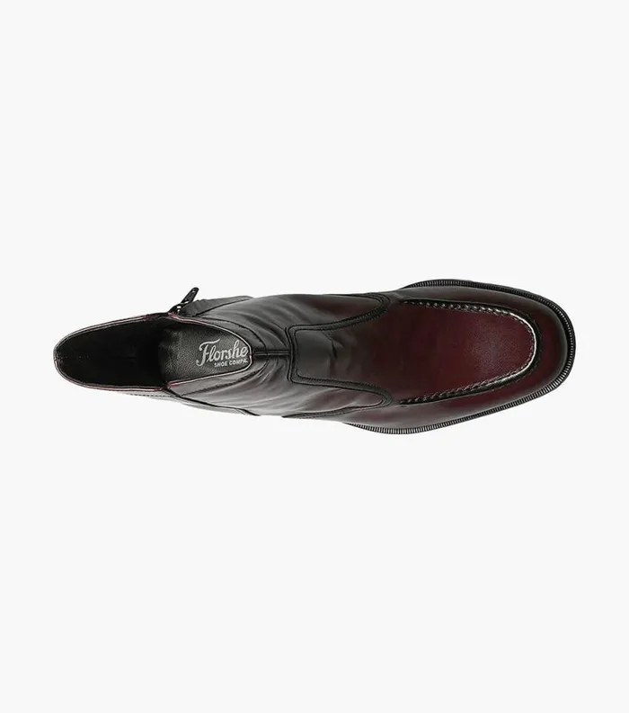 Men Essex Moc Toe Zipper Boot Black Cherry Florsheim Dress Shoes