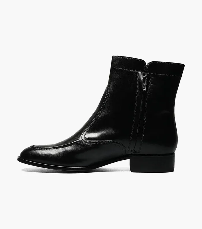 Men Essex Moc Toe Zipper Boot Black Florsheim Dress Shoes
