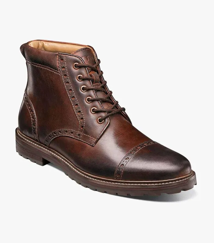 Men Estabrook Cap Toe Boot Brown Ch Florsheim Casual Shoes