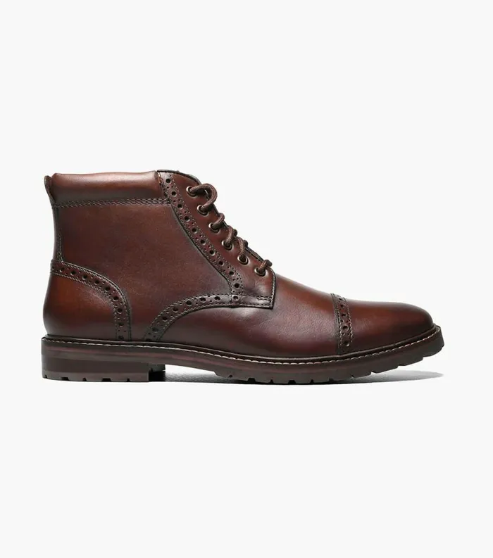 Men Estabrook Cap Toe Boot Brown Ch Florsheim Casual Shoes