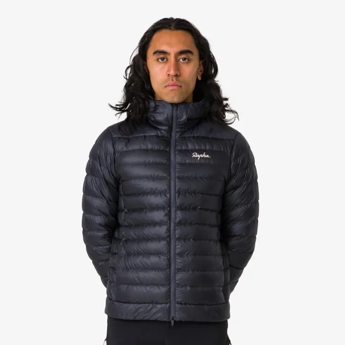 Men Explore Down Jacket Blackcarbon Greyblackdark Navypale Greendark Green Rapha Jackets and Vests