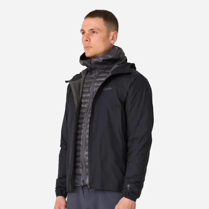 Men Explore Lightweight GoreTex Jacket Blackcarbon Grey Rapha Jackets and Vests