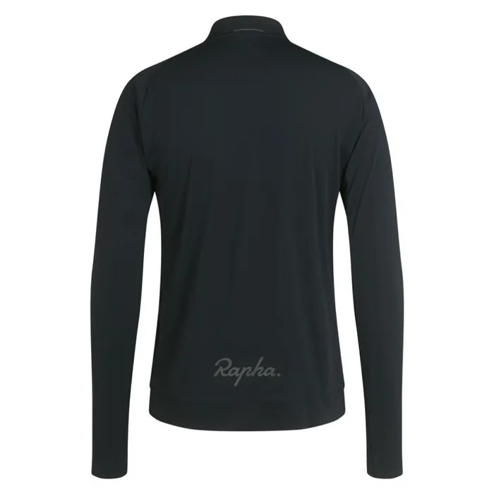 Men Explore Long Sleeve Zip Neck Tech Tshirt Blackblack Rapha TShirts and Tops
