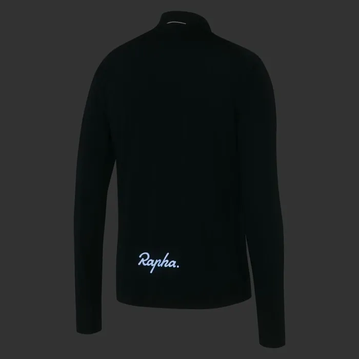 Men Explore Long Sleeve Zip Neck Tech Tshirt Blackblack Rapha TShirts and Tops