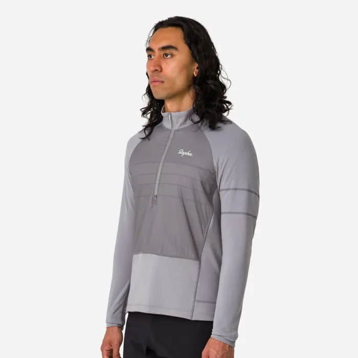 Men Explore Zip Neck Pullover Dark Greygreylint Aloe Washsage Greyrock Rapha Hoodies and Sweatshirts
