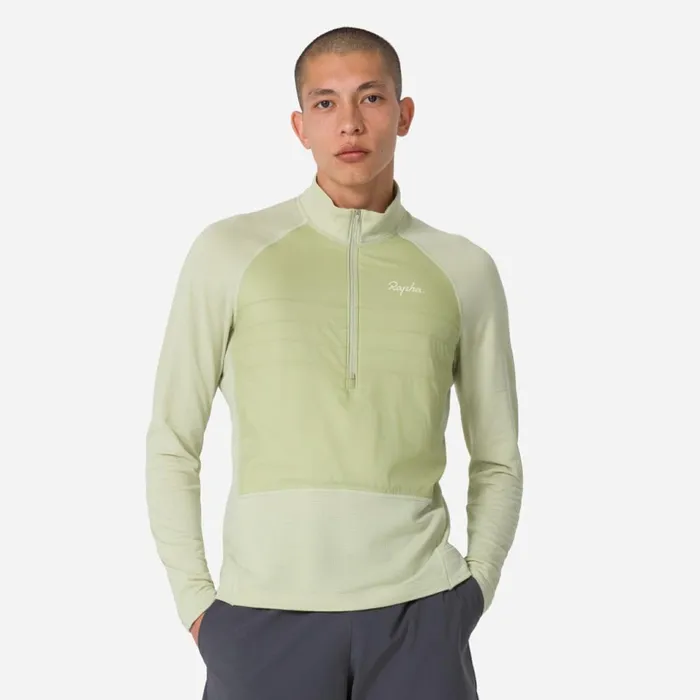 Men Explore Zip Neck Pullover Dark Greygreylint Aloe Washsage Greyrock Rapha Hoodies and Sweatshirts